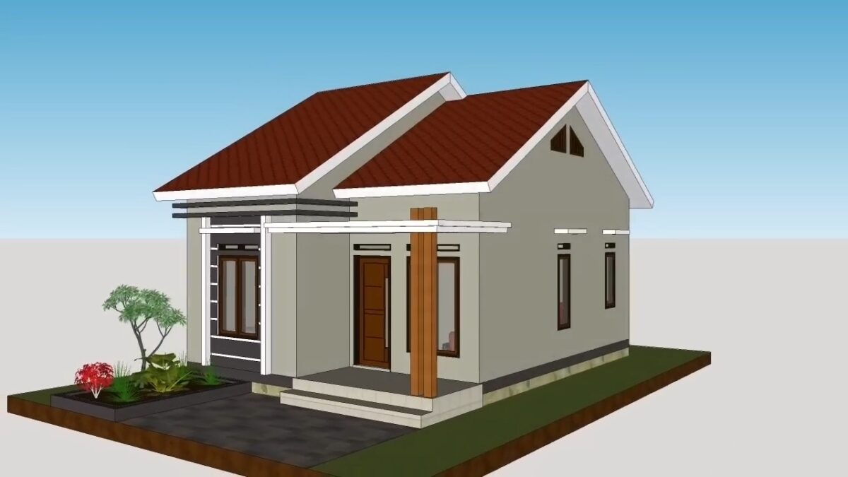 Small Modern House 6x8 Meter Home Design 20x26 Feet 2 Beds 1 bath PDF Full Plan