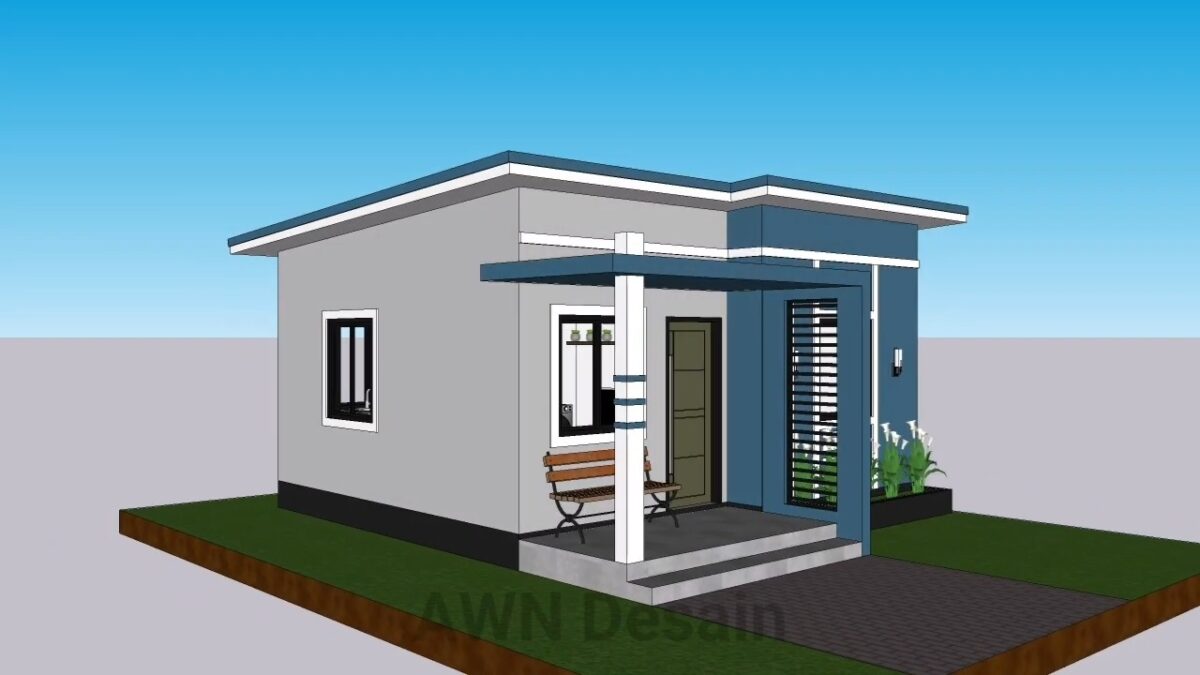 Small Simple House 20x17 Feet Home Design 6x5 Meter 1 Bed 1 bath PDF Full Plan