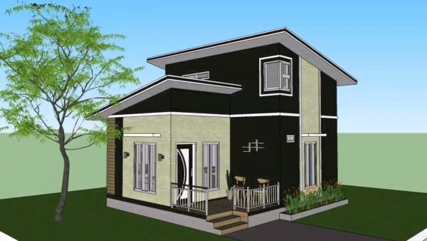 Small Simple House 23x20 Feet Home Design 7x6 Meter 2 Beds 1 bath PDF Full Plan