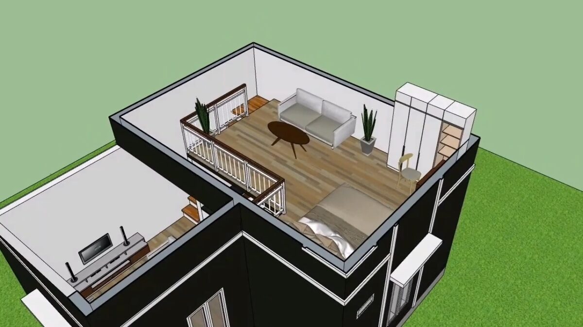 Small Simple House 23x20 Feet Home Design 7x6 Meter 2 Beds 1 bath PDF Full Plan