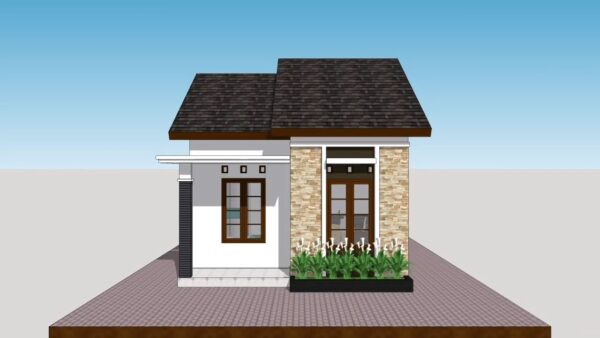 Small Simple House 5x7 Meter Home Plan 17x23 Feet 2 Beds 1 bath 35 sqm PDF Full Plan 1