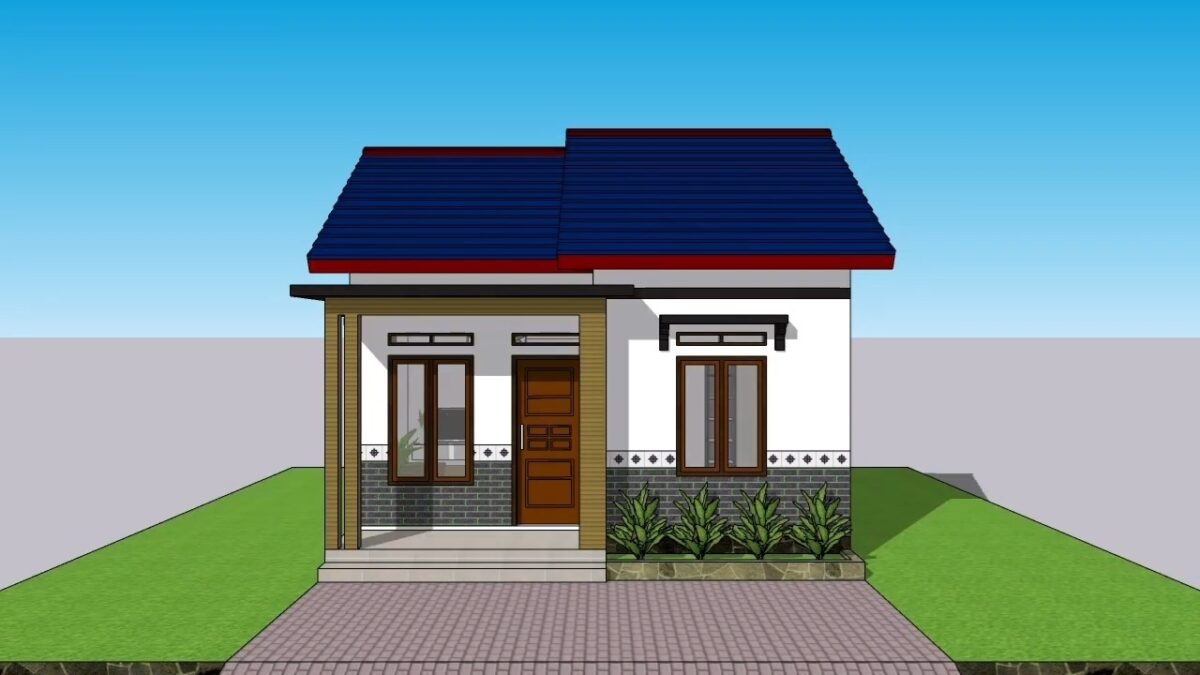 Small Simple House 6x8 Meter Home Design 20x26 Feet 2 Beds 1 bath PDF Full Plan