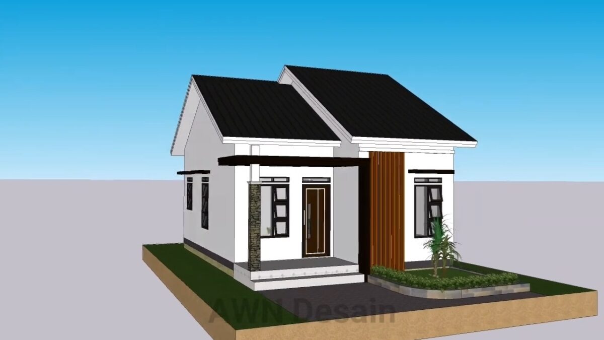 Small Simple House 6x8 Meter Home Design 20x26 Feet 2 Beds 1 bath PDF Full Plan