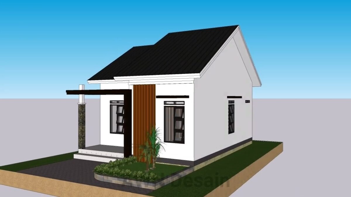 Small Simple House 6x8 Meter Home Design 20x26 Feet 2 Beds 1 bath PDF Full Plan