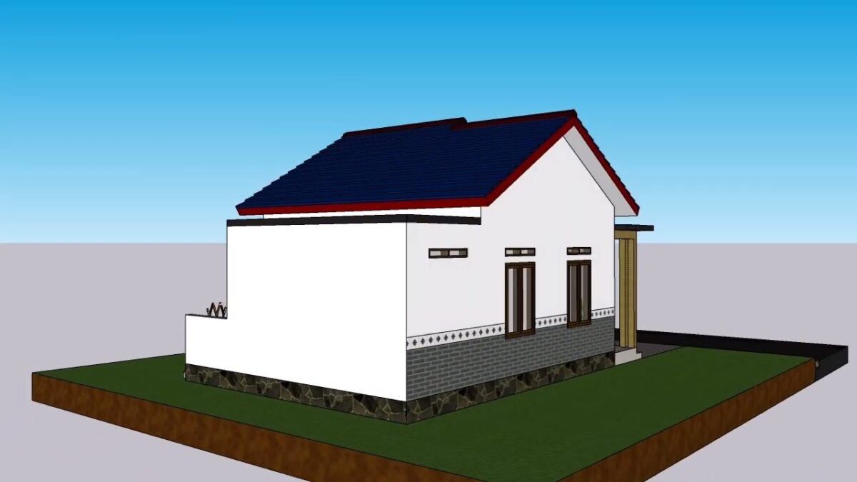 Small Simple House 6x8 Meter Home Design 20x26 Feet 2 Beds 1 bath PDF Full Plan