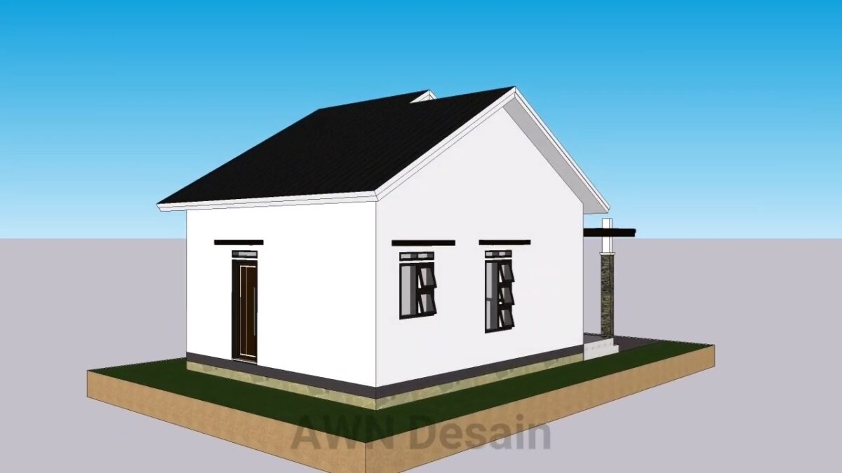 Small Simple House 6x8 Meter Home Design 20x26 Feet 2 Beds 1 bath PDF Full Plan