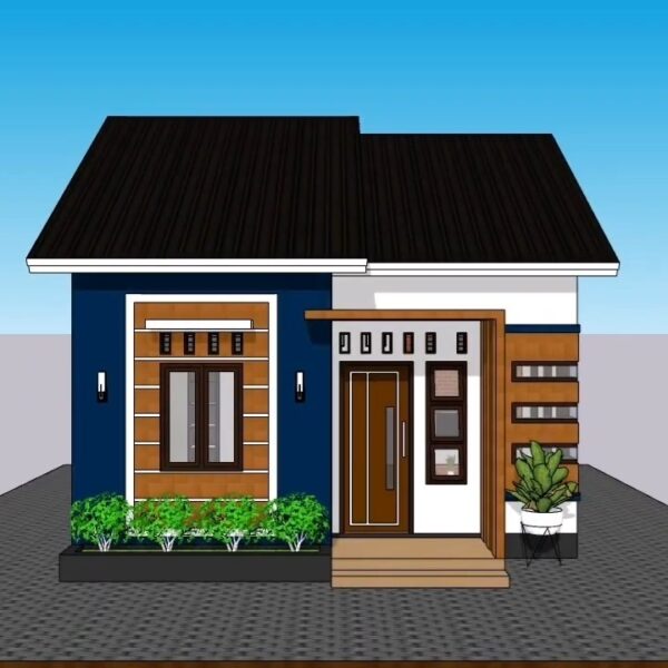Small Simple House 6x8 Meter Home Plan 20x26 Feet 2 Bed 1 bath 45 sqm PDF Full Plan