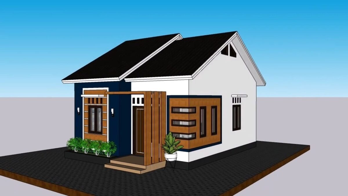 Small Simple House 6x8 Meter Home Plan 20x26 Feet 2 Bed 1 bath 45 sqm PDF Full Plan