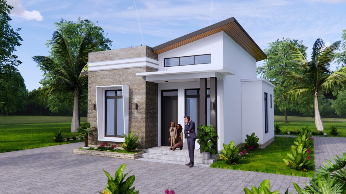 Small Simple House 7x8 Meter Home Design 23x26 Feet 3 Bed