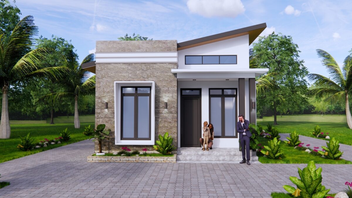 Small Simple House 7x8 Meter Home Design 23x26 Feet 3 Bed