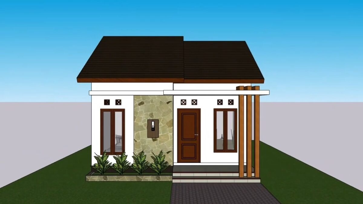 Tiny House Design 6x7 Meter House Plan 20x23 Feet 2 Bed 1 bath PDF Full Plan 10