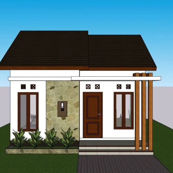 Tiny House Design 6x7 Meter House Plan 20x23 Feet 2 Bed 1 bath PDF Full Plan 10