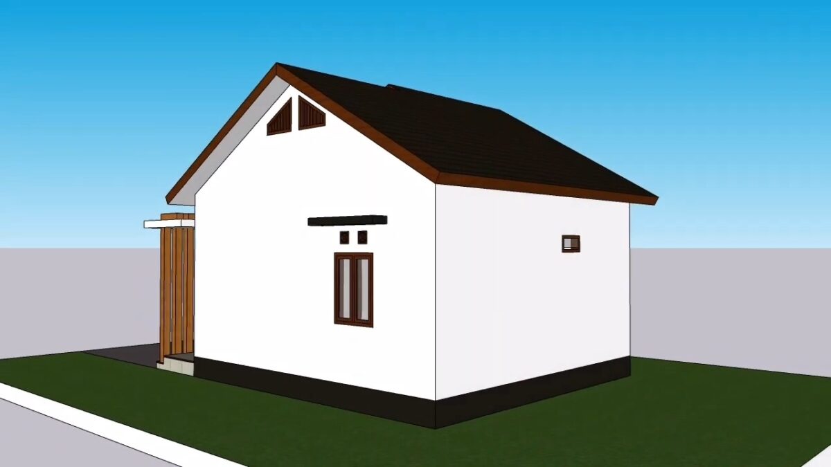 Tiny House Design 6x7 Meter House Plan 20x23 Feet 2 Bed 1 bath PDF Full Plan 10