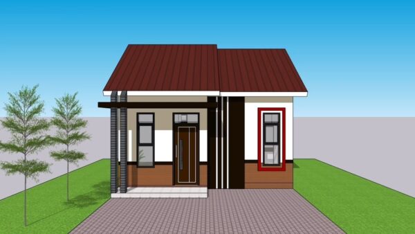 Tiny House Design 6x8 Meter Home Plan 20x26 Feet 2 Beds 1 bath PDF Full Plan