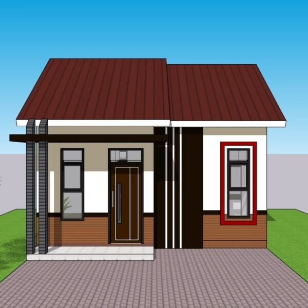Tiny House Design 6x8 Meter Home Plan 20x26 Feet 2 Beds 1 bath PDF Full Plan layout