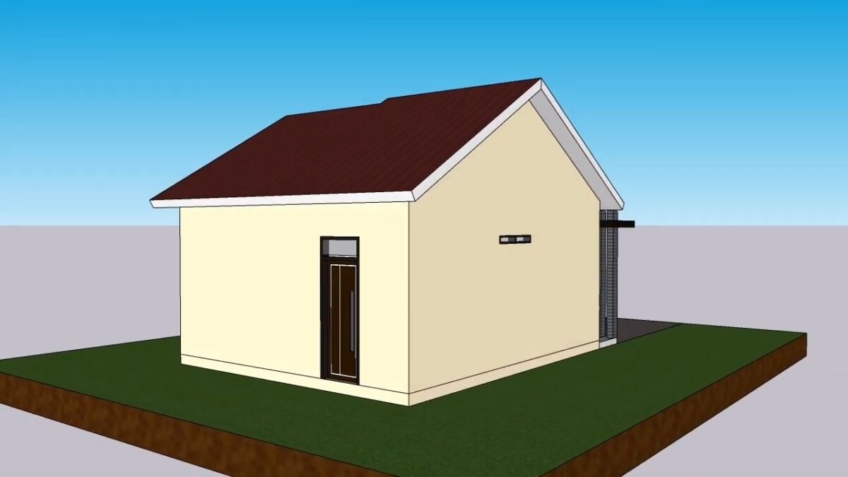 Tiny House Design 6x8 Meter Home Plan 20x26 Feet 2 Beds 1 bath PDF Full Plan layout