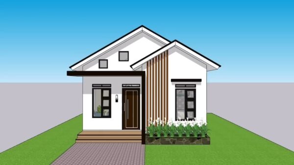 Tiny House Plan 6x8 Meter Home Design 20x26 Feet 2 Beds 1 bath PDF Full Plan