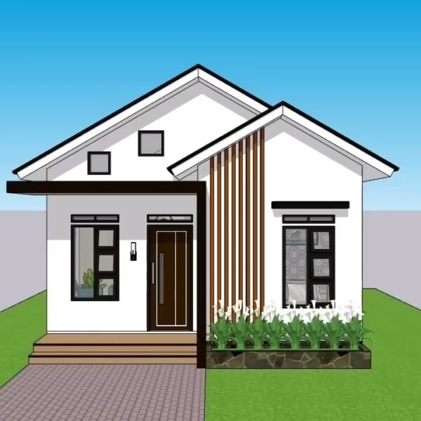 Tiny House Plan 6x8 Meter Home Design 20x26 Feet 2 Beds 1 bath PDF Full Plan