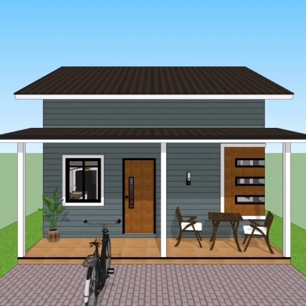 Tiny House Plan 7x6 Meter Home Design 23x20 Feet 2 Beds 1 bath PDF Full Plan 1