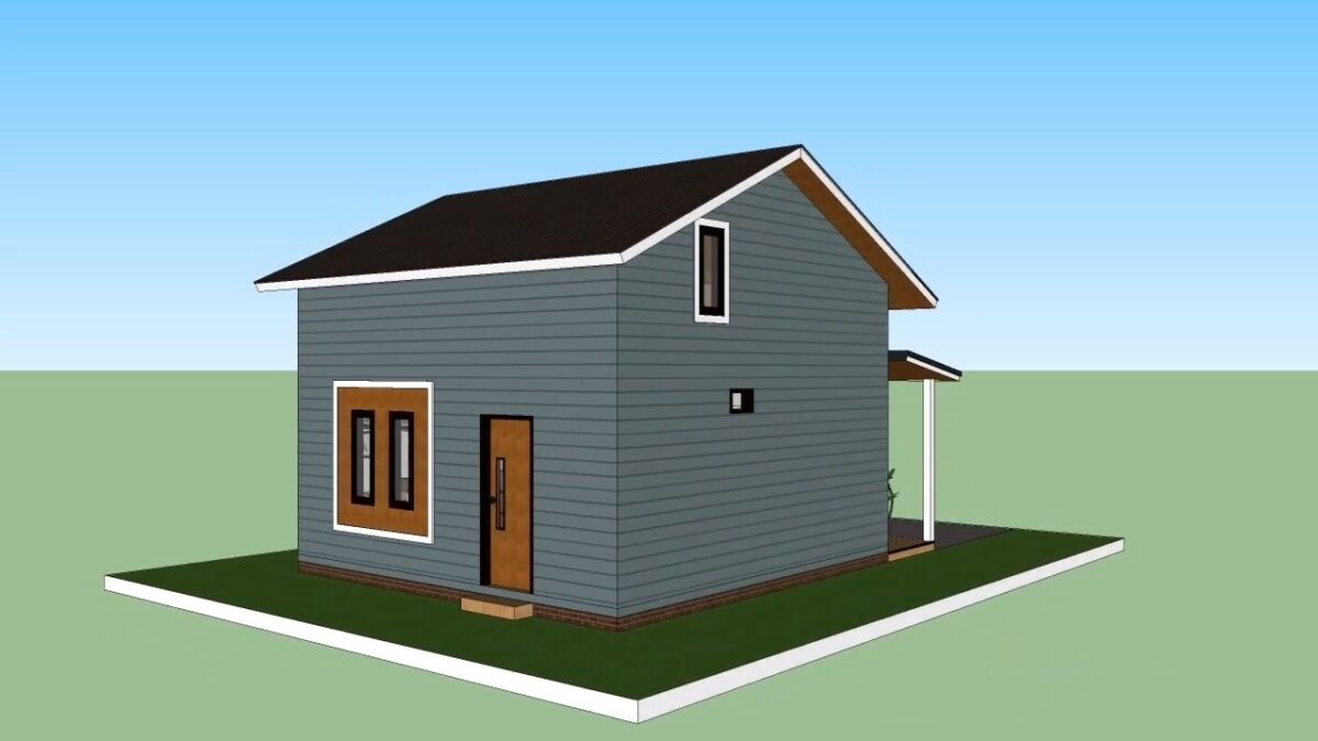 Tiny House Plan 7x6 Meter Home Design 23x20 Feet 2 Beds 1 bath PDF Full Plan 1