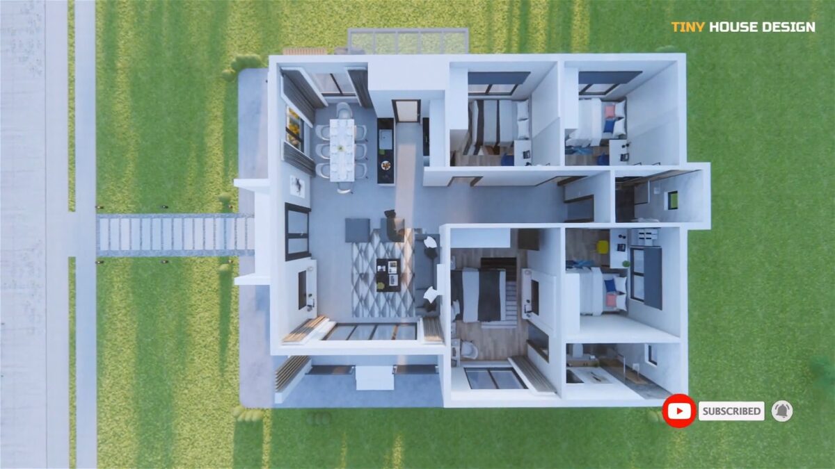 House Design 10x12.5 Meter Home Plan 33x41 Feet 4 Bedroom 2 Bath Hip Roof layout