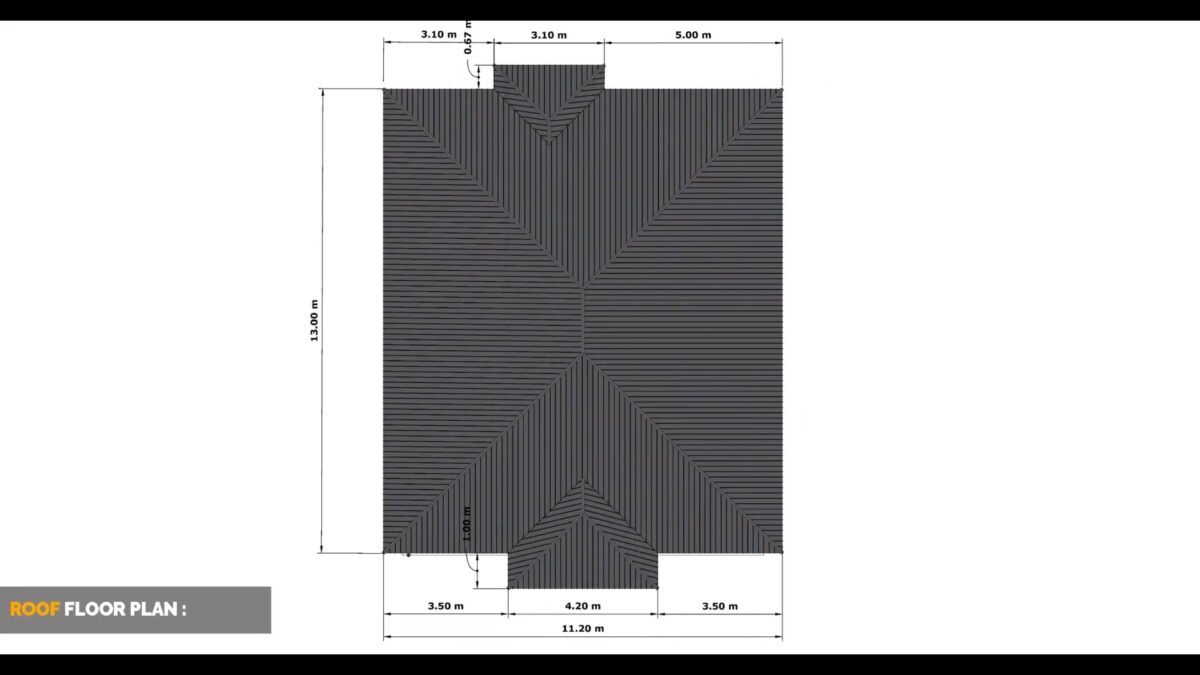 House Design 10x12.5 Meter Home Plan 33x41 Feet 4 Bedroom 2 Bath Hip Roof - Image 4