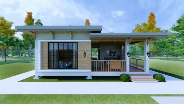 House Design Plans 8x9 Meter 26x30 Feet 2 Bed 2 Bath Shed Roof