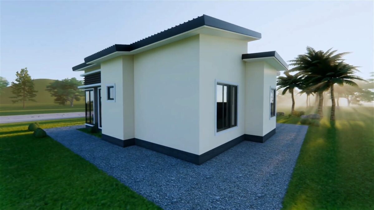 House Plans 3d 9x9.7 Meter 30x32 Feet 3 Bed 2 Bath Shed Roof PDF Full Plan