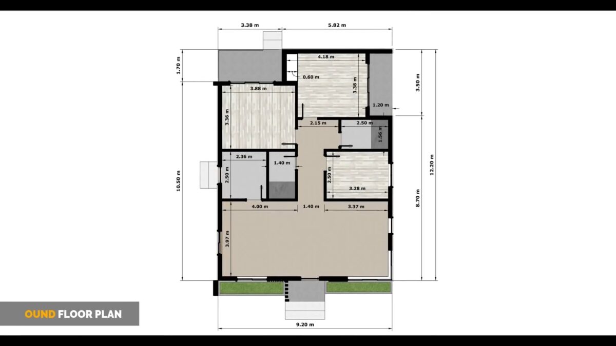 House Plans 3d 9×12 Meter 30×39 Feet 3 Bed 2 Bath Shed Roof PDF Plan