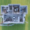 Small House Design 7.8 x11 Meter 3 Bedroom 2 Bathroom