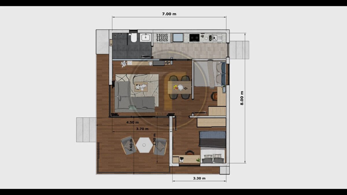 Small House Design 8x7 Meter 23x26 Feet 2 Bedroom 1 Bathroom