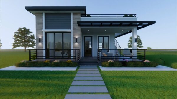 Small House Design 8x7.5 Meter 26x25 Feet 2 Bedroom 1 Bath Full Plans