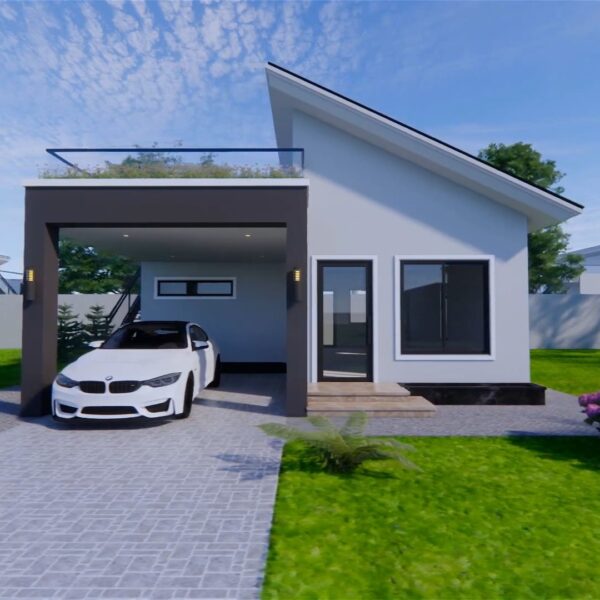 Small House Design 8x8.5 Meter 26x29 Feet 1 Bedroom 1 Bath (68sqm) PDF Full Plan