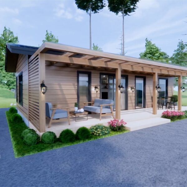 Small House Design 11x7 M with 2 Bedrooms 1 Bath