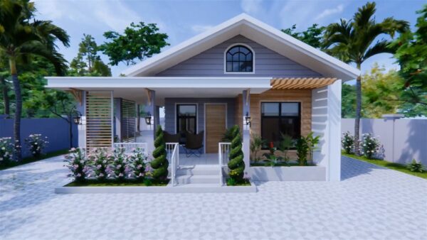 Beautifully Small House 6x9 Meter House Design 20x30 Feet 2 Bed 1 Bath Gable Roof PDF Plan