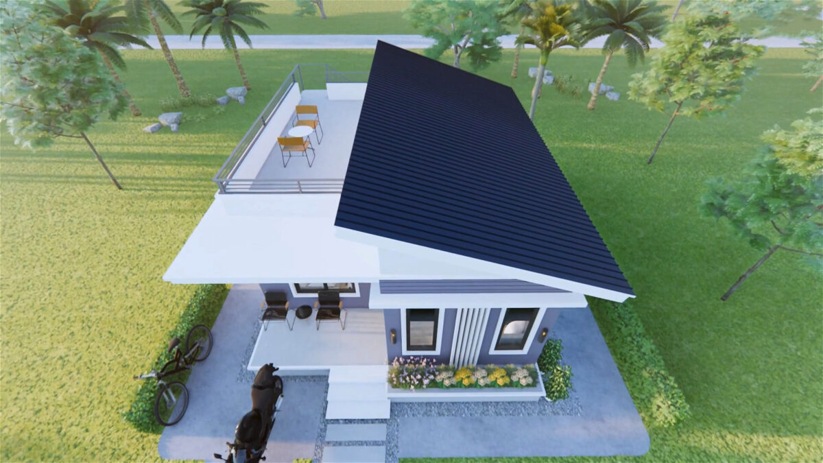 House Plans 3d 6x7 Meter Small House Design 20x23 Feet 2 Bed - Image 13