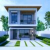 Simple House Design 5x7 Meter House Plans 15x23 Feet 2 Bed 2 Bath Shed Roof PDF plan