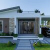 Small House Design 10.7x8 Meter House Plan 35x26 Feet 2 Bed Shed Roof with Terrace Roof