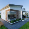 Small House Design 10.7x8 Meter House Plan 35x26 Feet 2 Bed Shed Roof with Terrace Roof