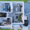 Small House Design 10.7x8 Meter House Plan 35x26 Feet 2 Bed Shed Roof with Terrace Roof