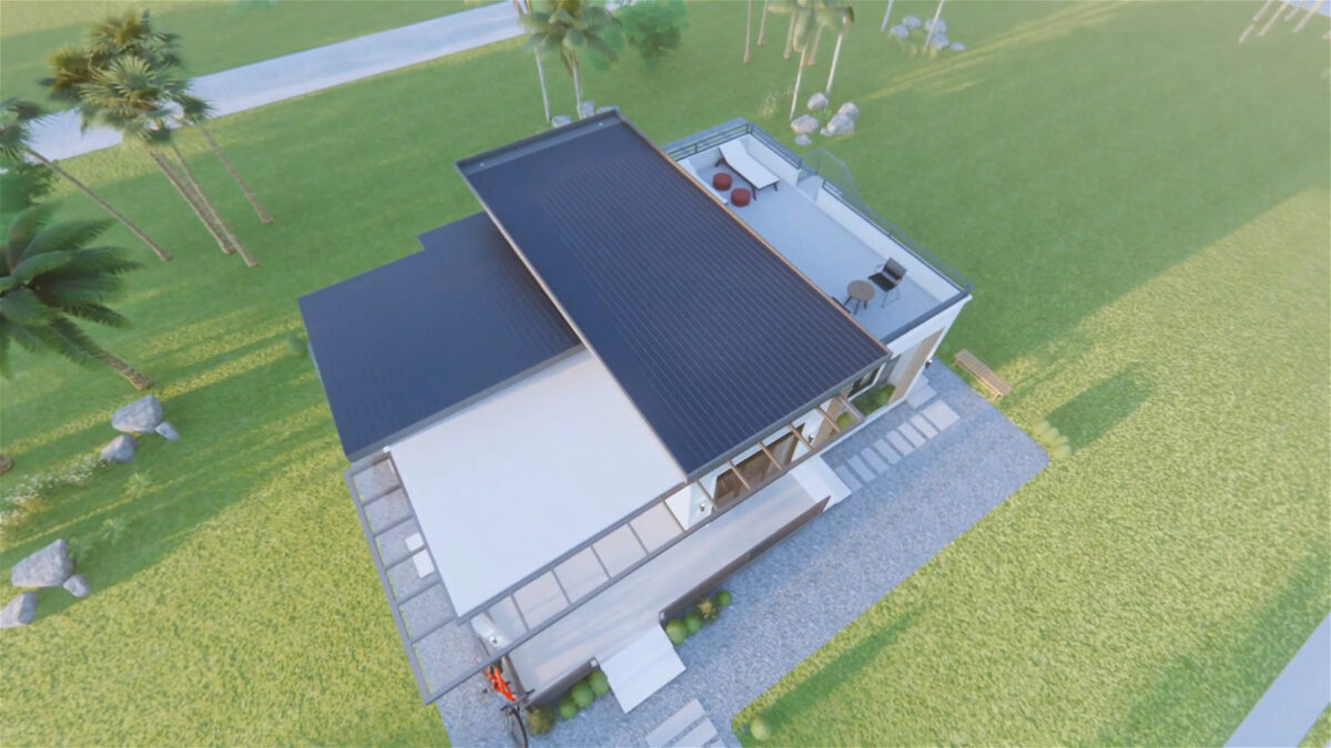 Small House Design 11.5x8.8 Meter 38x29 Feet 3 Bed 2 Bath Shed with Terrace