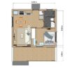 Small House Design 17x20 Feet House Design 5x6 Meter 1 Bed 1 Bath Gable Roof PDF Plan layout