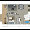 Small House Design 20x23 Feet House Plans 6x7 Meter 1 Bed 1 Bath Gable Roof PDF Plans layout