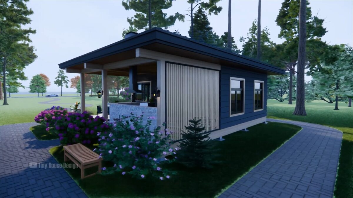 Small House Design 20x26 Feet House Plan 6x8 Meter 1 Bed 1 Bath Shed Roof PDF Full Plans