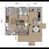 Small House Design 20x26 Feet House Plan 6x8 Meter 1 Bed 1 Bath Shed Roof PDF Full Plans layout