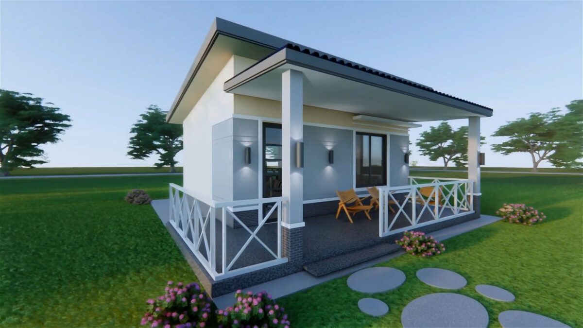 Small House Design 20x27 Feet House Plans 6x5 Meter 1 Bed 1 Bath Shed Roof PDF Plans