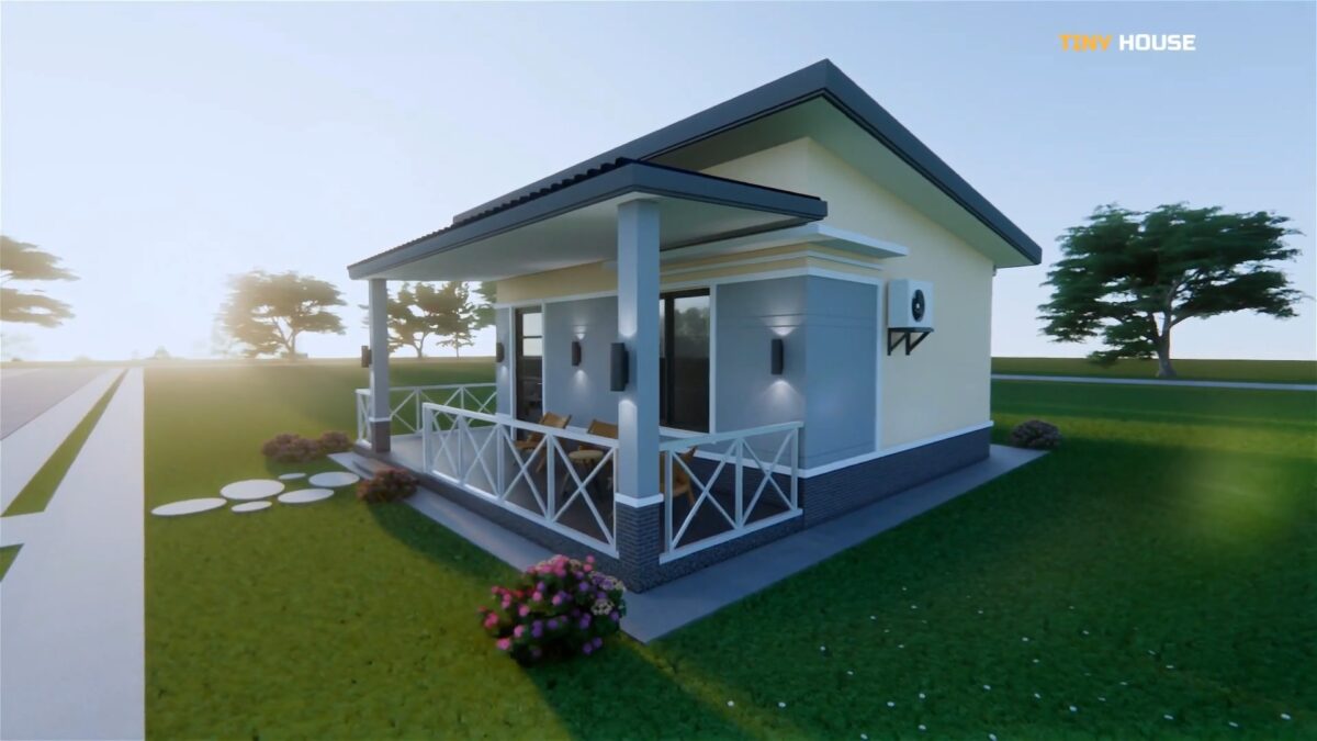 Small House Design 20x27 Feet House Plans 6x5 Meter 1 Bed 1 Bath Shed Roof PDF Plans