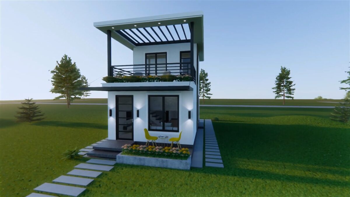 Small House Design 4x7 Meter House Plans 13x23 Feet 1 Bed 1 Bath Shed Roof Pdf Plan