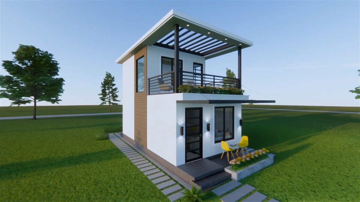 Small House Design 4x7 Meter House Plans 13x23 Feet 1 Bed 1 Bath Shed Roof Pdf Plan