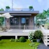Small House Design 5.5x6.5 Meter House Plan 18x21 Feet 1 Bed 1 Bath Terrace Roof PDF Plan 6
